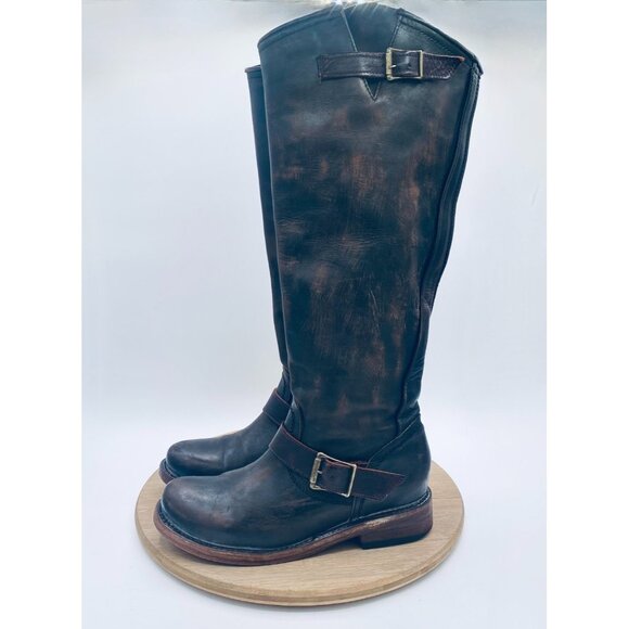 Freebird Contra Boots Womens 8 Brown Distressed Leather Mid Calf Harness - Picture 8 of 12